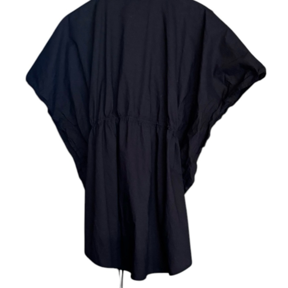 El Corte Ingles Black Cover Up with Embellishment Neckline Cotton OS - Picture 3 of 8